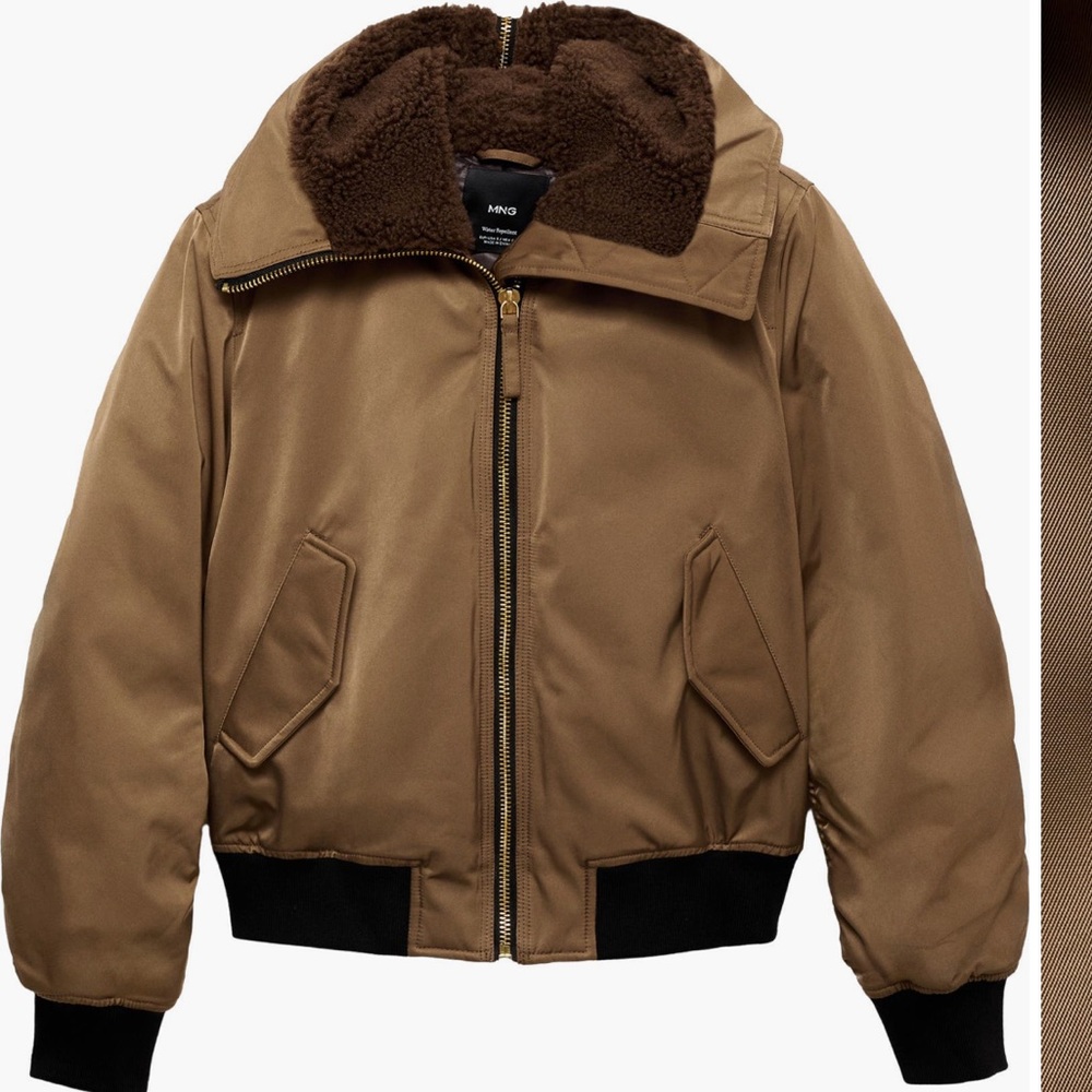 Mango Fleece Lined Bomber Jacket